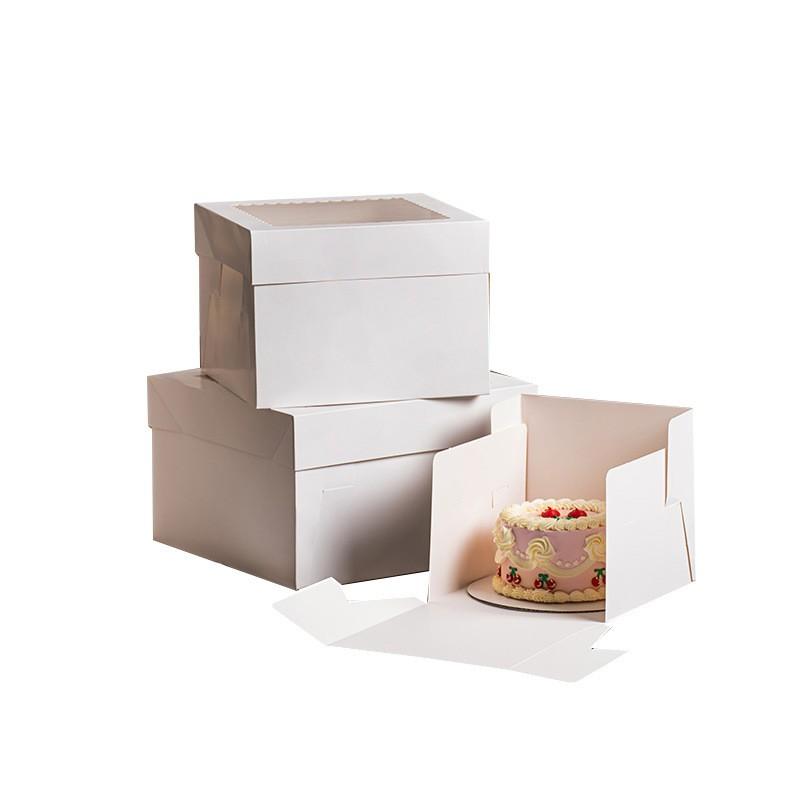 10pcs Cake Boxes, Cake Carrier with Large Window, Ideal for Baking Cookies, Pies, Paper Cups, Pastries, Bakery Transport Containers