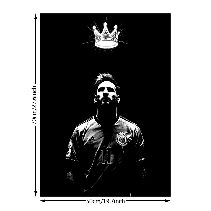 1 piece/set frameless canvas painting print poster, Canvas prints, minimalist style art, Lionel Messi, King of Football, a perfect gift for sports culture enthusiasts, ideal gift for bedroom, living room, kitchen, mural, wall decoration, room decoration