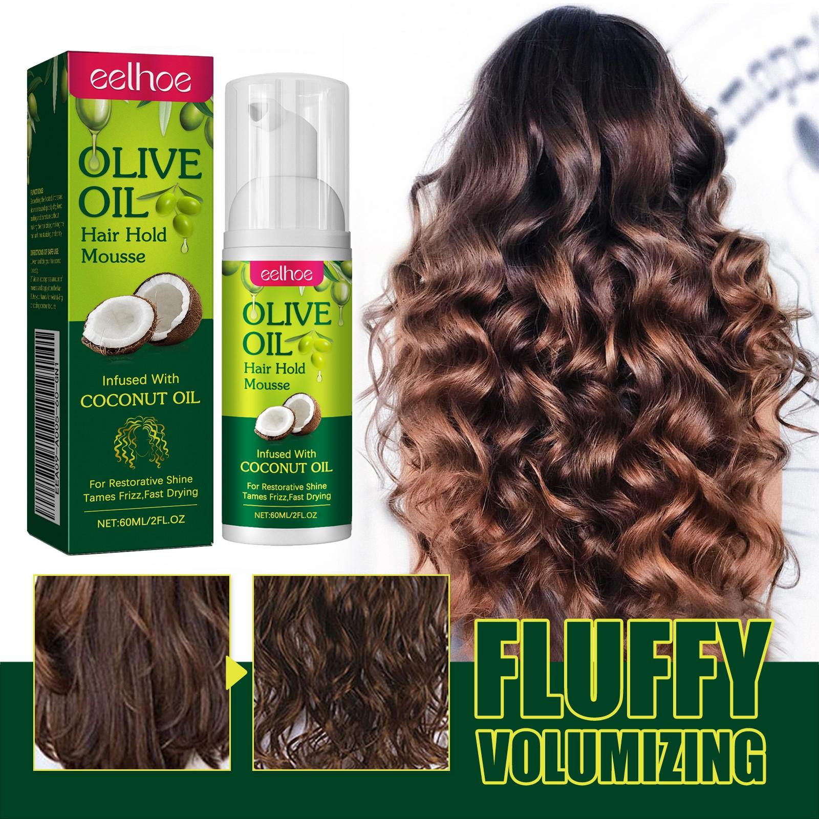 Olive Oil Hair Styling Mousse 2 Pack, Curl Hold Moisturizing, Long-Lasting Anti-Frizz, Protective Curl Shaping Mousse