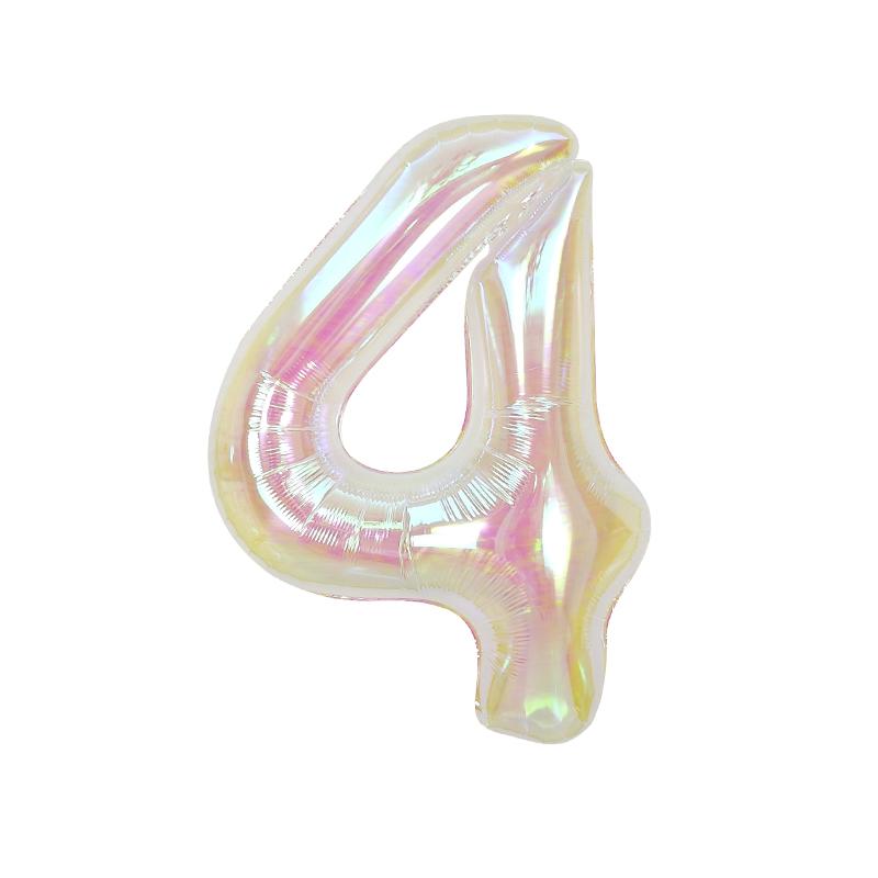 40inch transparent Iridescent Large Foil Number Balloons for Wedding Engagement Happy 1st Birthday Party Decorations Supplies