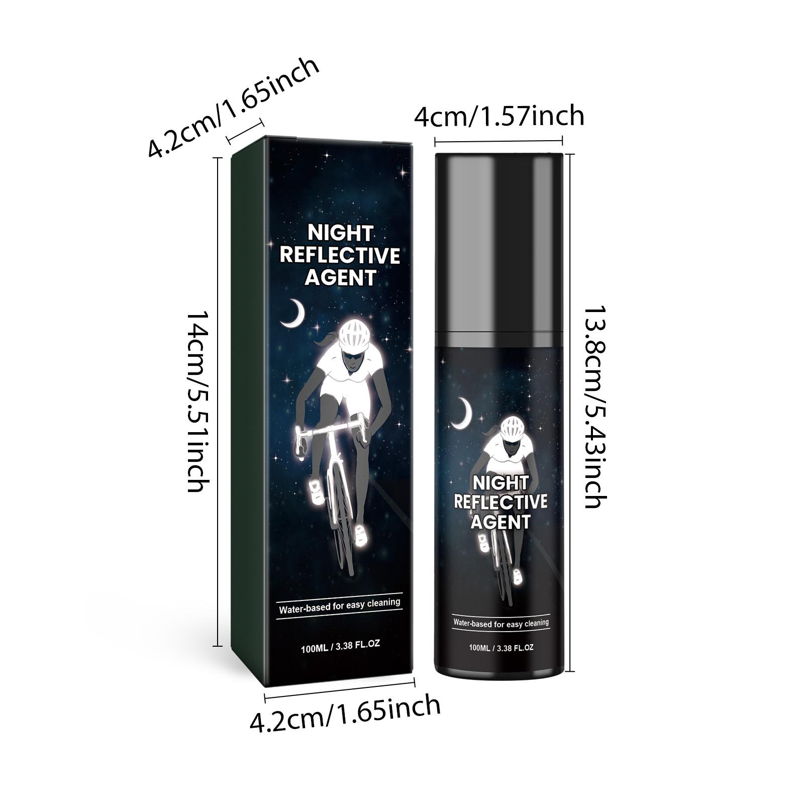 Night Reflective Spray Bottle - Environmental Fluorescent Glow-In-Dark Coating for Bicycle Gear, Car Exterior Accessories; Clean First Before Application