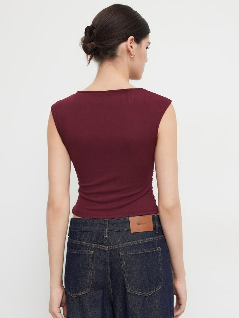 Women's Plain Tank Top, Casual Sleeveless Top for Summer, Women's Clothing for Daily Wear