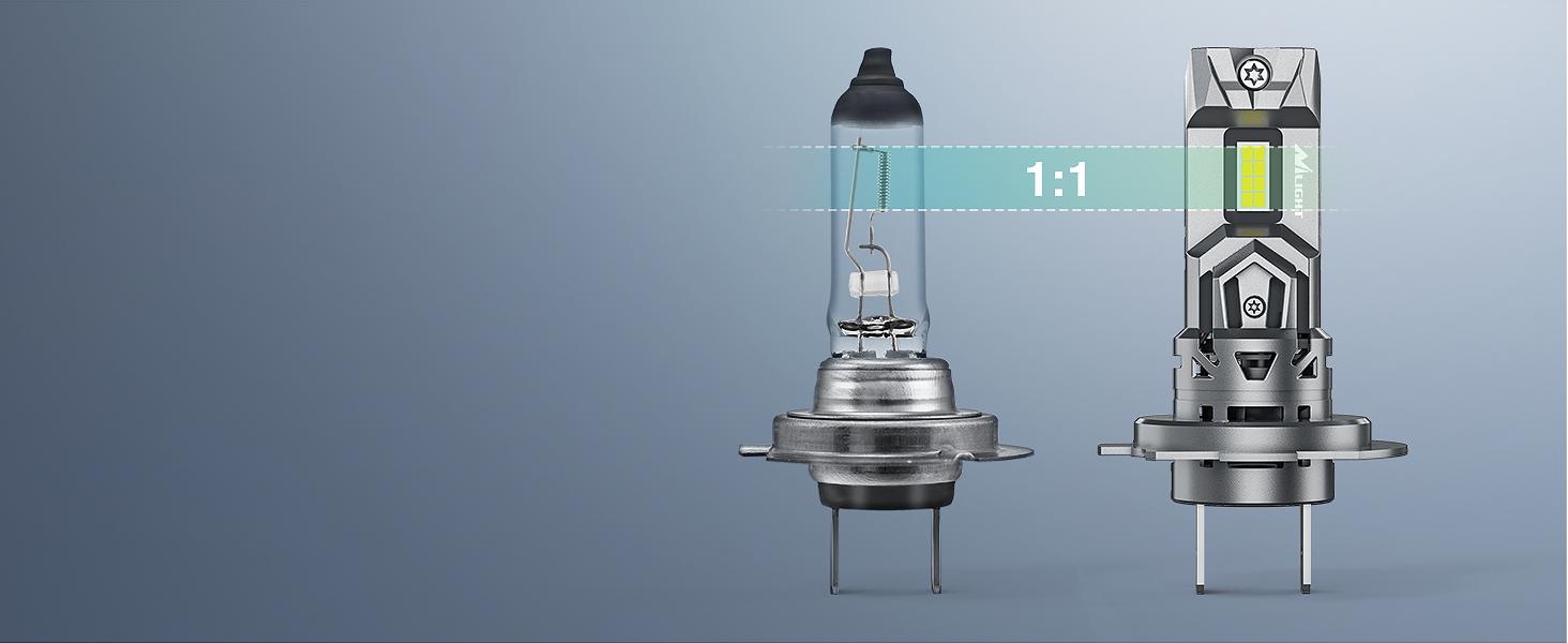 Nilight H7 LED Headlight Bulbs E4S Series 50W 20000LM 6500K IP67 | 2 BULBS