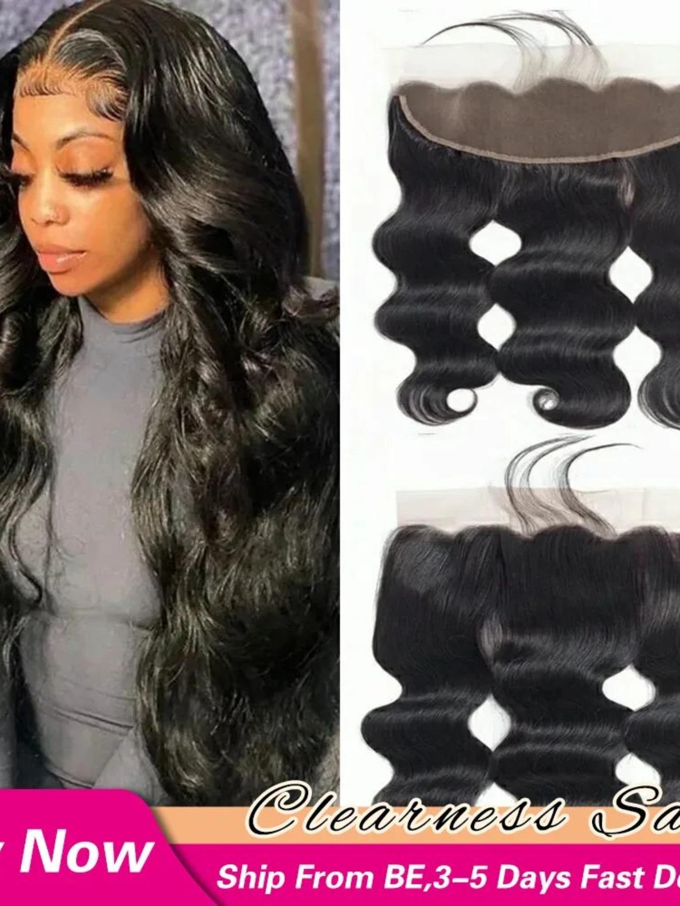 1PC WN-BW-LFF Natural Black Body Wave 13x4 HD Lace Frontal Human Hair