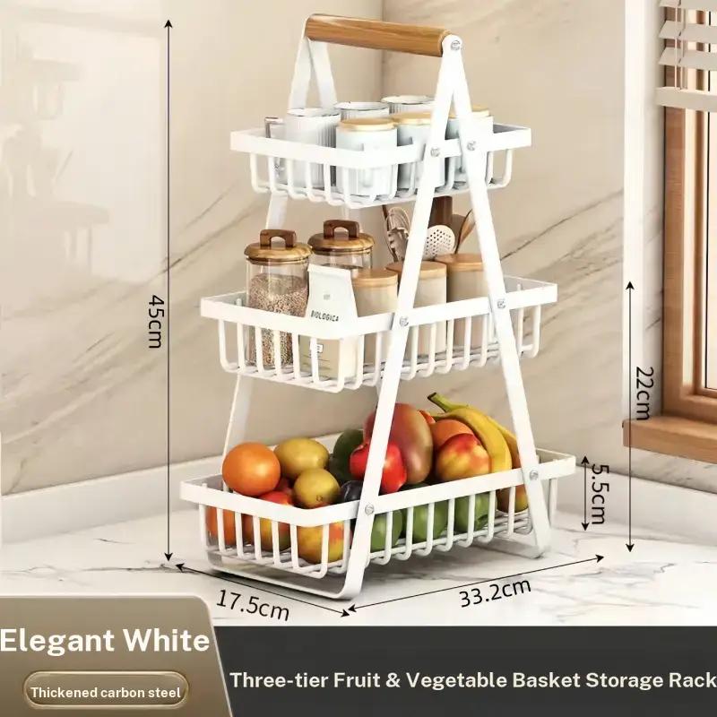 Kitchen Vegetable Storage Rack, Countertop Fruit and Vegetable Basket, Multi-Layer Vegetable Basket, Living Room Fruit Storage Rack