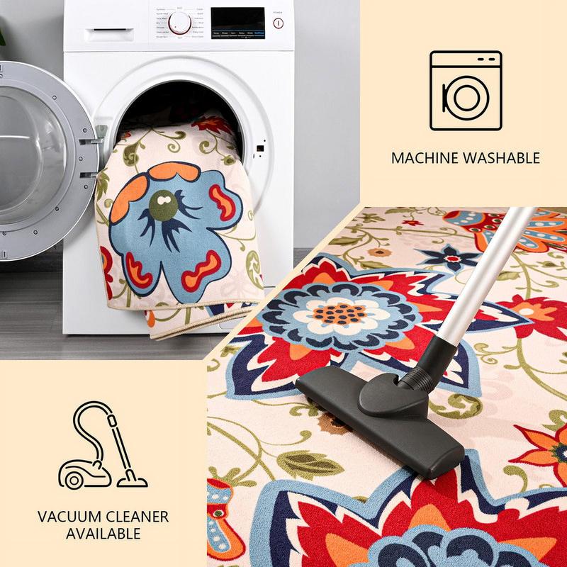 YJ.GWL Vintage Area Rugs Soft Fluffy Floral Rug Carpet for Bedroom Indoor Living Room Home Decor, 4x6ft/5x7ft Light Camel YJ.GWL Vintage Area Rugs Soft Fluffy Floral Rug Carpet for Bedroom Indoor Living Room Home Decor, 4x6ft/5x7ft Light Camel