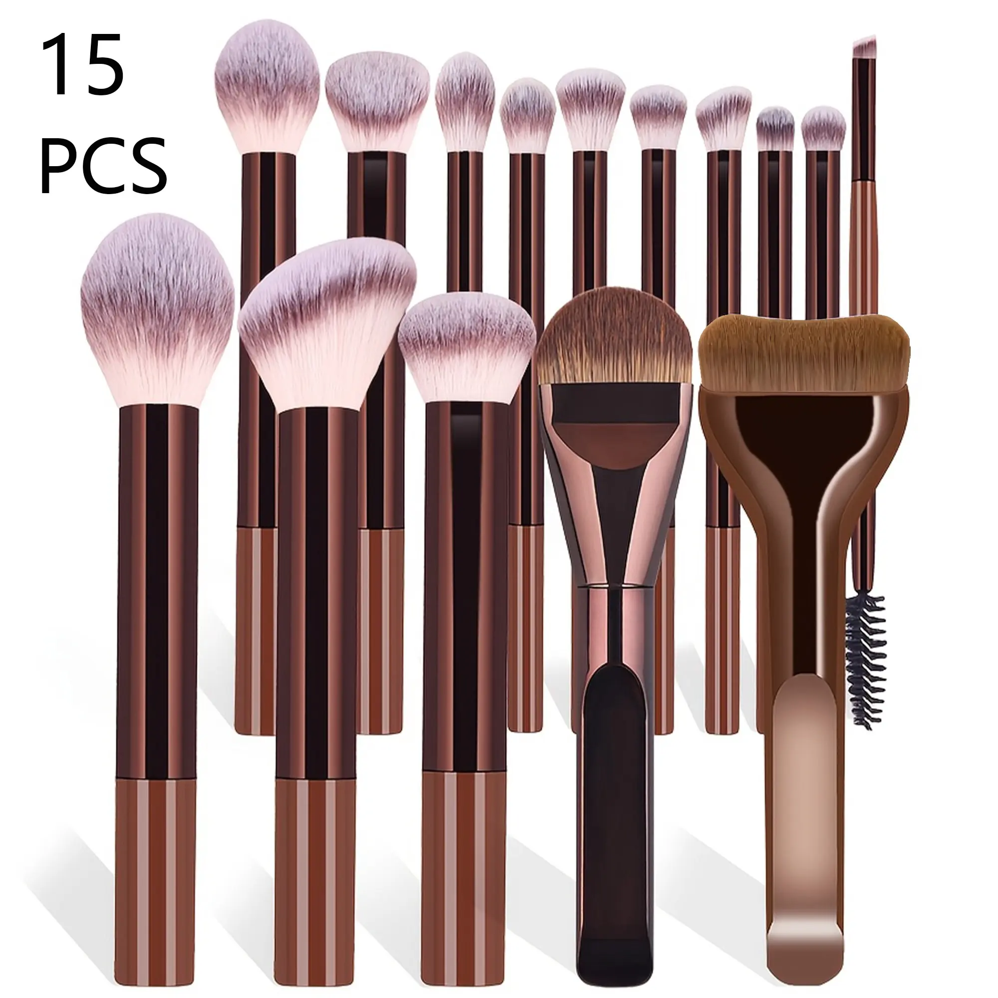 15 Pcs Makeup Brush Set, Soft Bristles, Professional Foundation, Powder, Blush, Concealer, Eyeshadow Brush, Complete Makeup Tools, Makeup Brush Kit