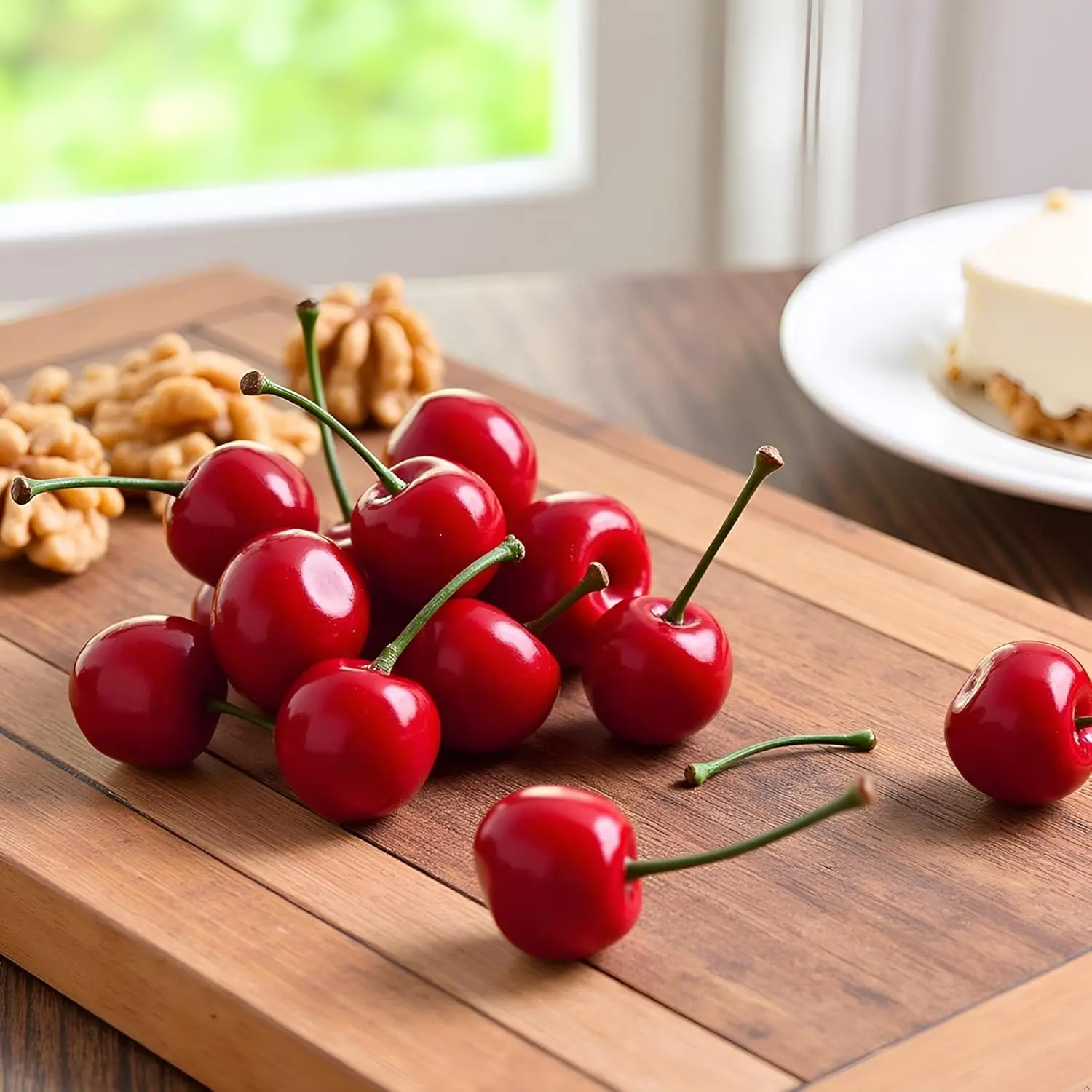 20 Pcs Red Artificial Lifelike Simulation Cherries Fake Fruit Ornament for Home Kitchen Party Desk Decoration Photography Prop Fake Candy Bake Decor