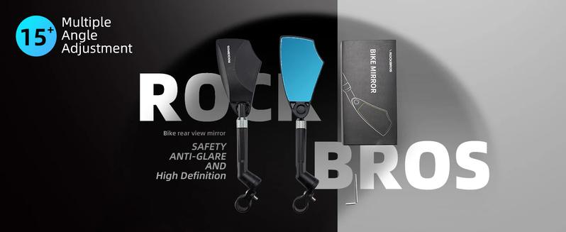 ROCKBROS Bike Mirror New Handlebar Rear View Mirror HD Anti-glare Glass Foldable with Retractable & 360 °Adjustable Lens E-bike Mirror Suitable for 21-24cm Handlebar ROCKBROS Bike Mirror New Handlebar Rear View Mirror HD Anti-glare Glass Foldable with Retractable & 360 °Adjustable Lens E-bike Mirror Suitable for 21-24cm Handlebar
