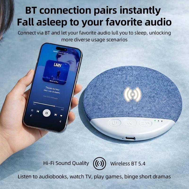 2026 New Flat Under Pillow Speakers for Sleeping, Bone Conduction Pillows Speaker Bluetooth, Private Ultra-Thin Aid with White Noise Timer, Mini Portable Slim Wireless Bedside Speak