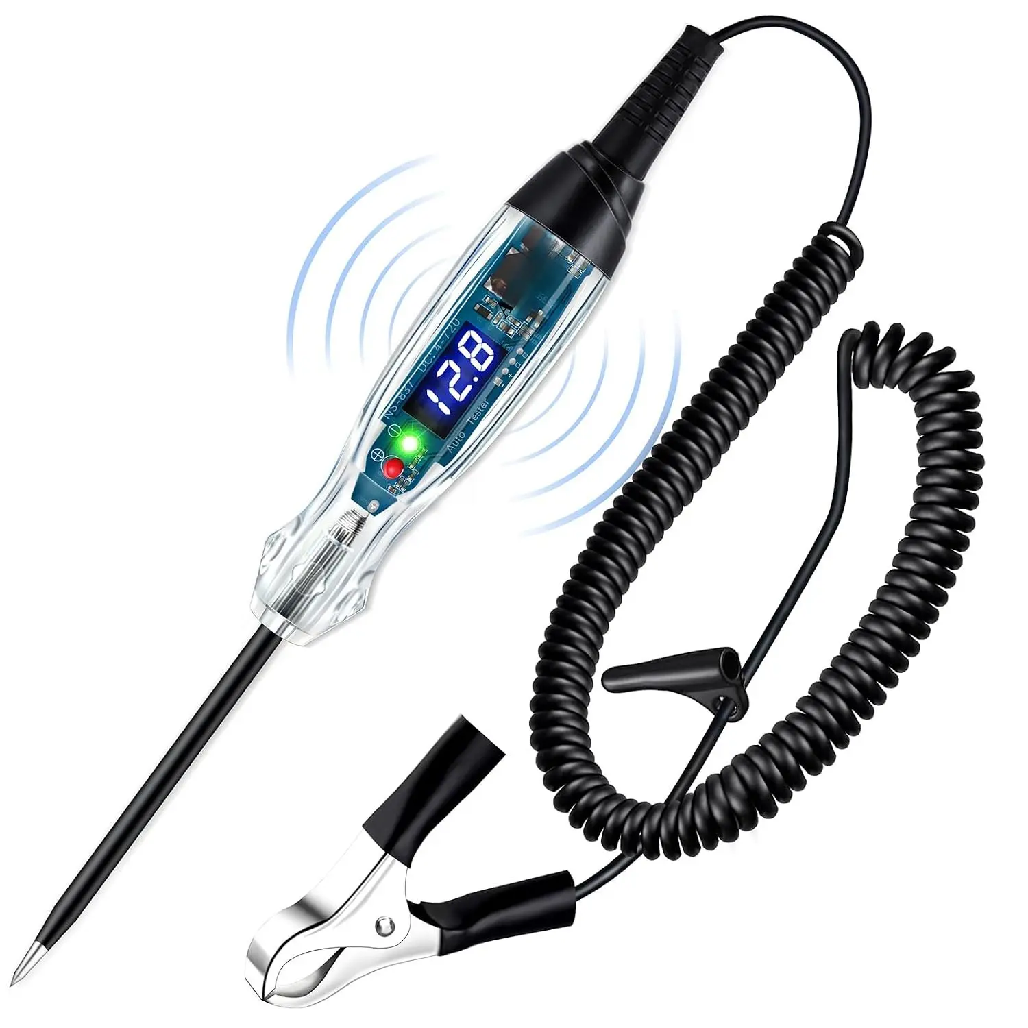 Upgraded Automotive Buzzer Test Light - 4-72V DC Circuit Tester, Heavy-Duty Digital LED Voltmeter Pen with Bidirectional Testing Function