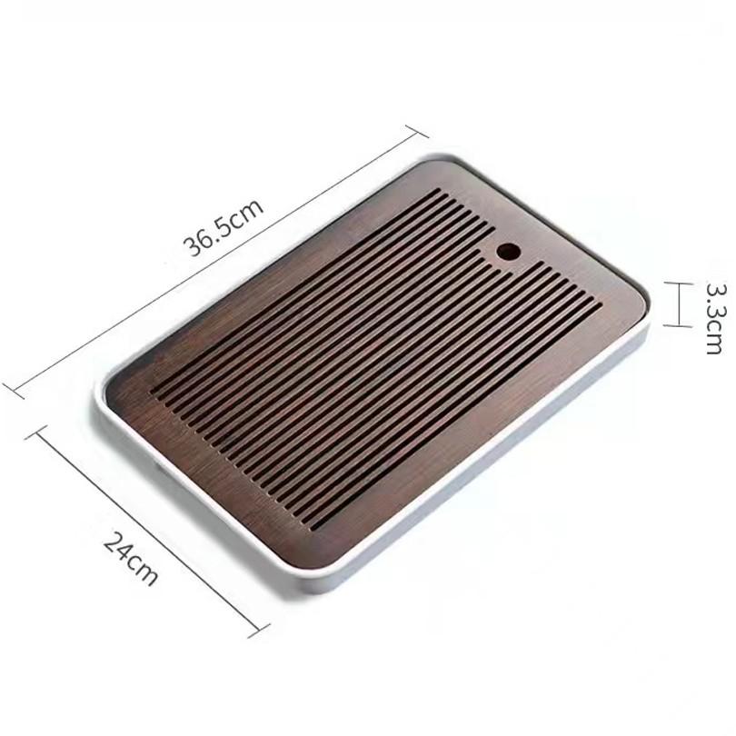 Home Simple Small Tea Tray, Water Storage Type Bamboo Tea Seat, Round ...
