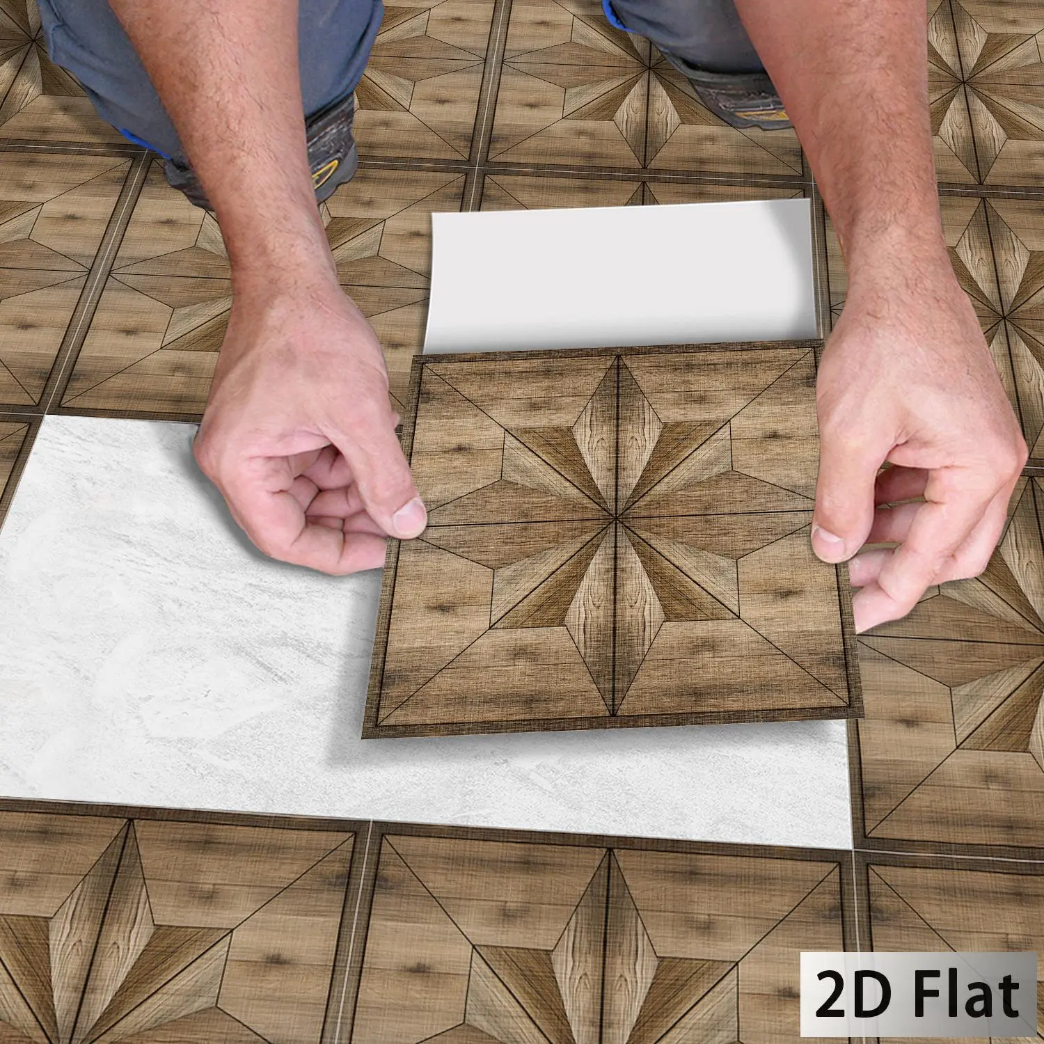 10 Pack Vintage Light Wood Grain Self-Adhesive Floor Tiles, Waterproof Durable PVC Material, Universal Use for Bedroom Kitchen Walls, Peel and Stick Floor Tile