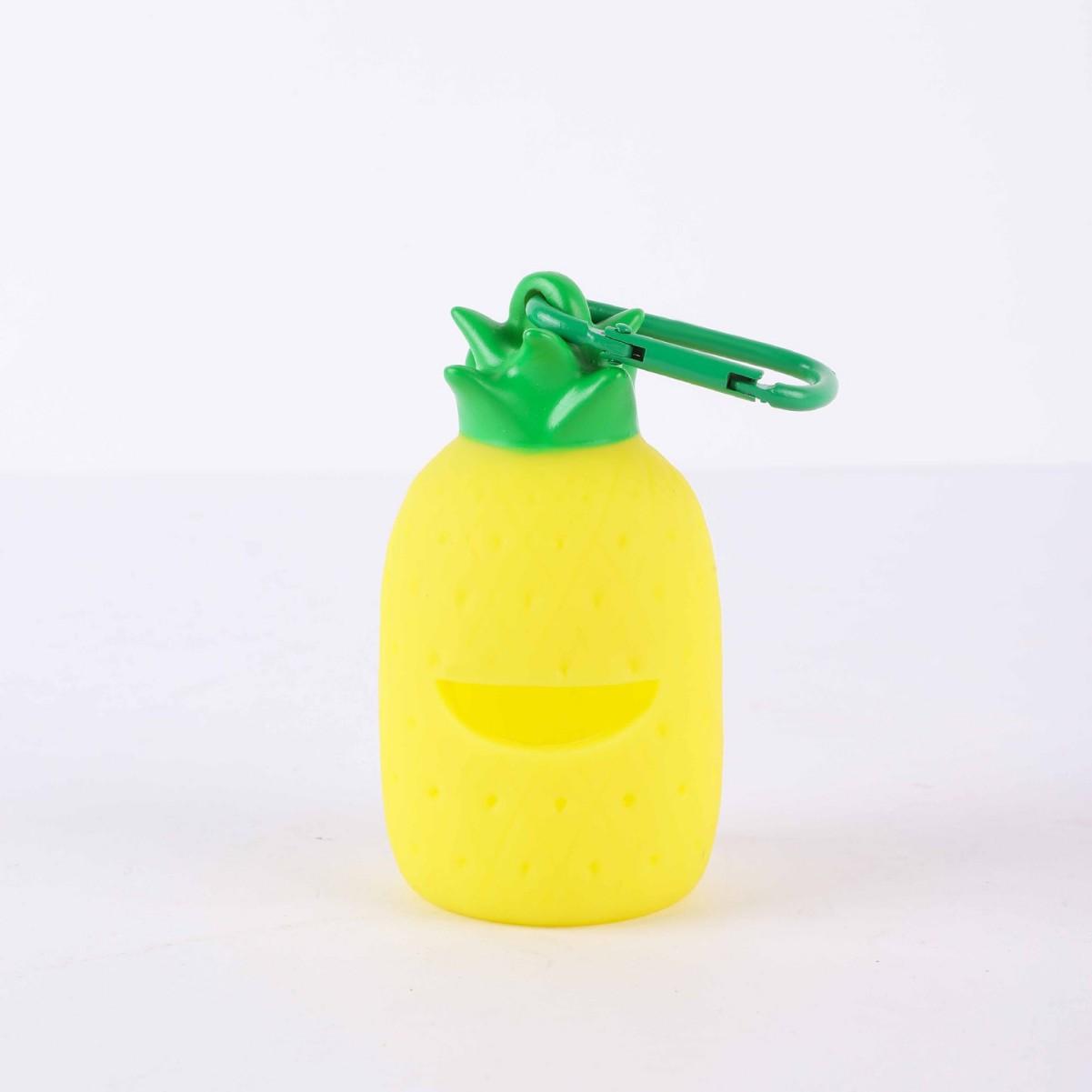Adorable Pineapple Dog Poop Bag Dispenser Hanging Waste Pouch Storage Holder Practical Outdoor Pet Walking Clean Accessory