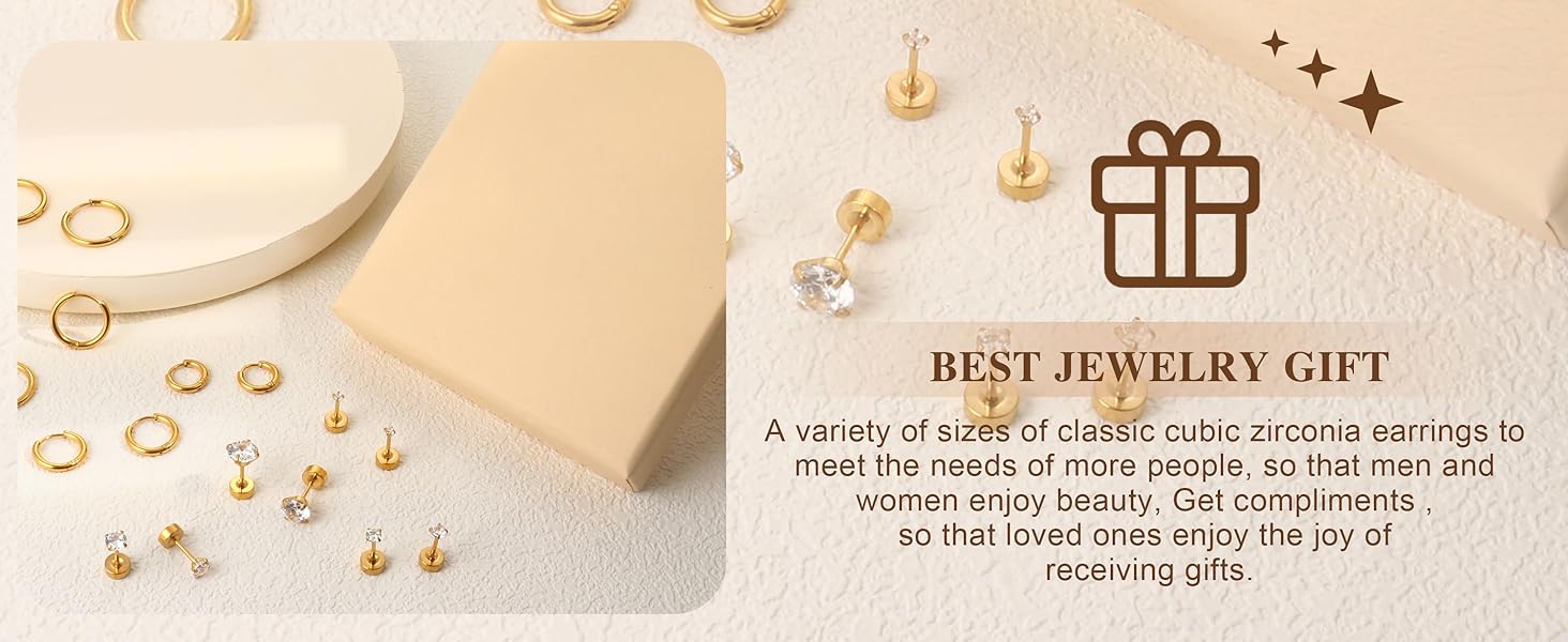 YADOCA 8 Pairs Gold Earrings for Women Men 316L Surgical Steel Hypoallergenic Stud Hoop Earrings for Women Sleeper Flat Back Earring Small Huggie Hoop Cartilage Earring Set YADOCA 8 Pairs Gold Earrings for Women Men 316L Surgical Steel Hypoallergenic Stud Hoop Earrings for Women Sleeper Flat Back Earring Small Huggie Hoop Cartilage Earring Set
