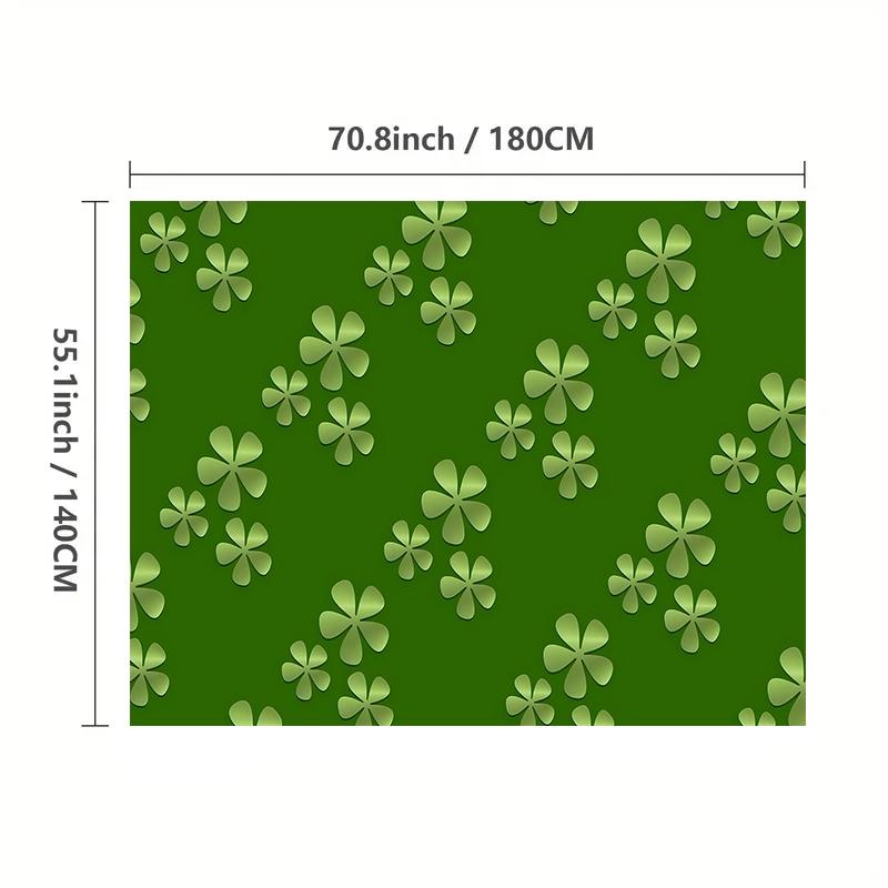 1 pc St Patrick's Day Tablecloth Leaf Pattern, Perfect for Picnics Camping Weddings Birthdays Restaurants Buffets, Washable Home Decor