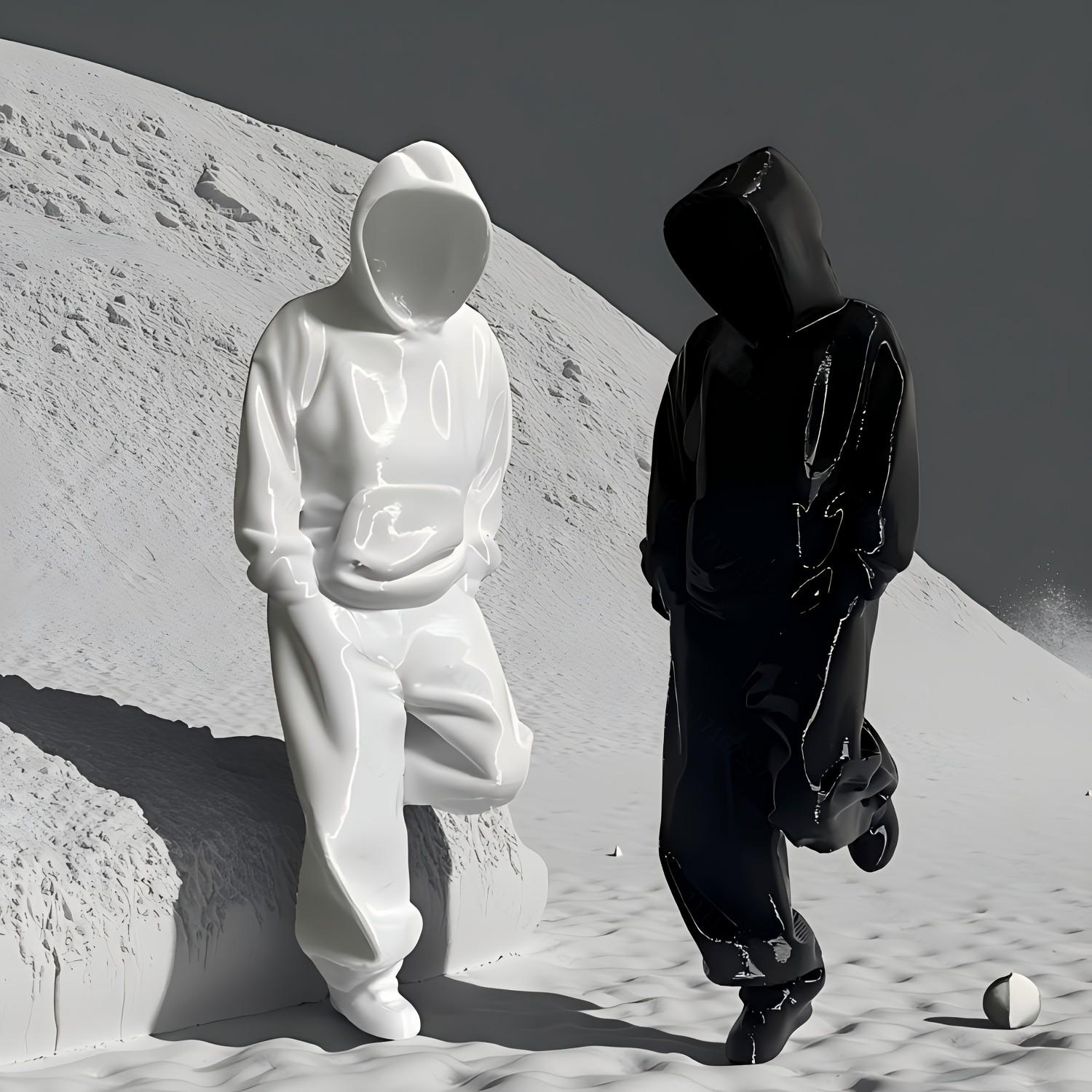 2-Piece & Thinker Model Collection Decorations, Durable Plastic Desk Ornament, Office & Home Decoration, Perfect Gift