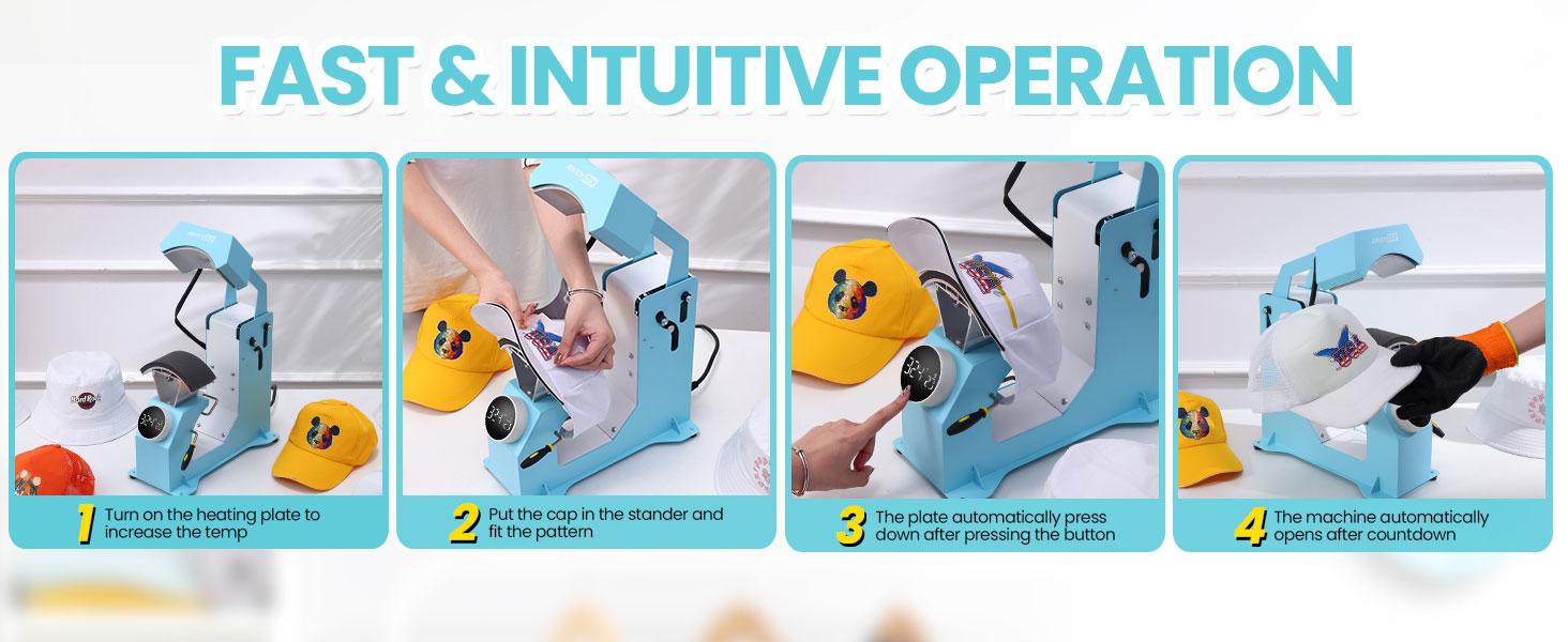 AKEYDIY 3-in-1 Auto Cap Heat Press Machine, Hat Heat Press with 3pcs Replaceable Heating Pads, Automatic Release&Press Knob-Style Digital Control Panel, DIY Sublimation Caps T-Shirts Bags AKEYDIY 3-in-1 Auto Cap Heat Press Machine, Hat Heat Press with 3pcs Replaceable Heating Pads, Automatic Release&Press Knob-Style Digital Control Panel, DIY Sublimation Caps T-Shirts Bags