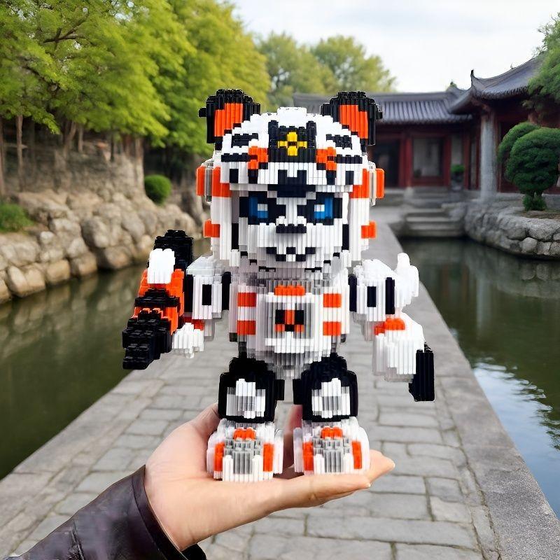 1700pcs Assembly Animal Mecha Model Kit, 2026 Panda Robot Building Set, Adult Holiday Gift, Home Office Decor, Furniture Decoration