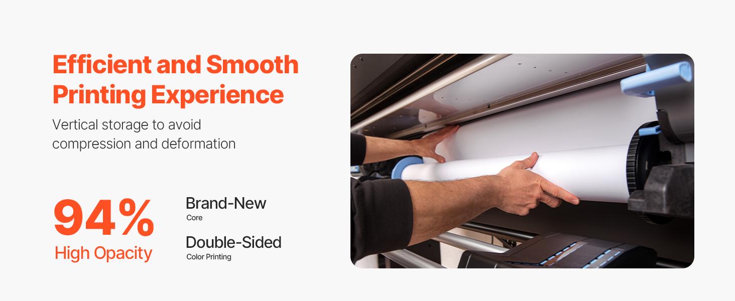 VEVOR Wide Format Paper, 24 inx 500 ft Plotter Paper, 2 Rolls CAD Bond Rolls with 3 in Core, 20 LB Bond Paper Rolls, Idea for CAD Drawings, Engineering Plans, GIS Maps Architectural Designs