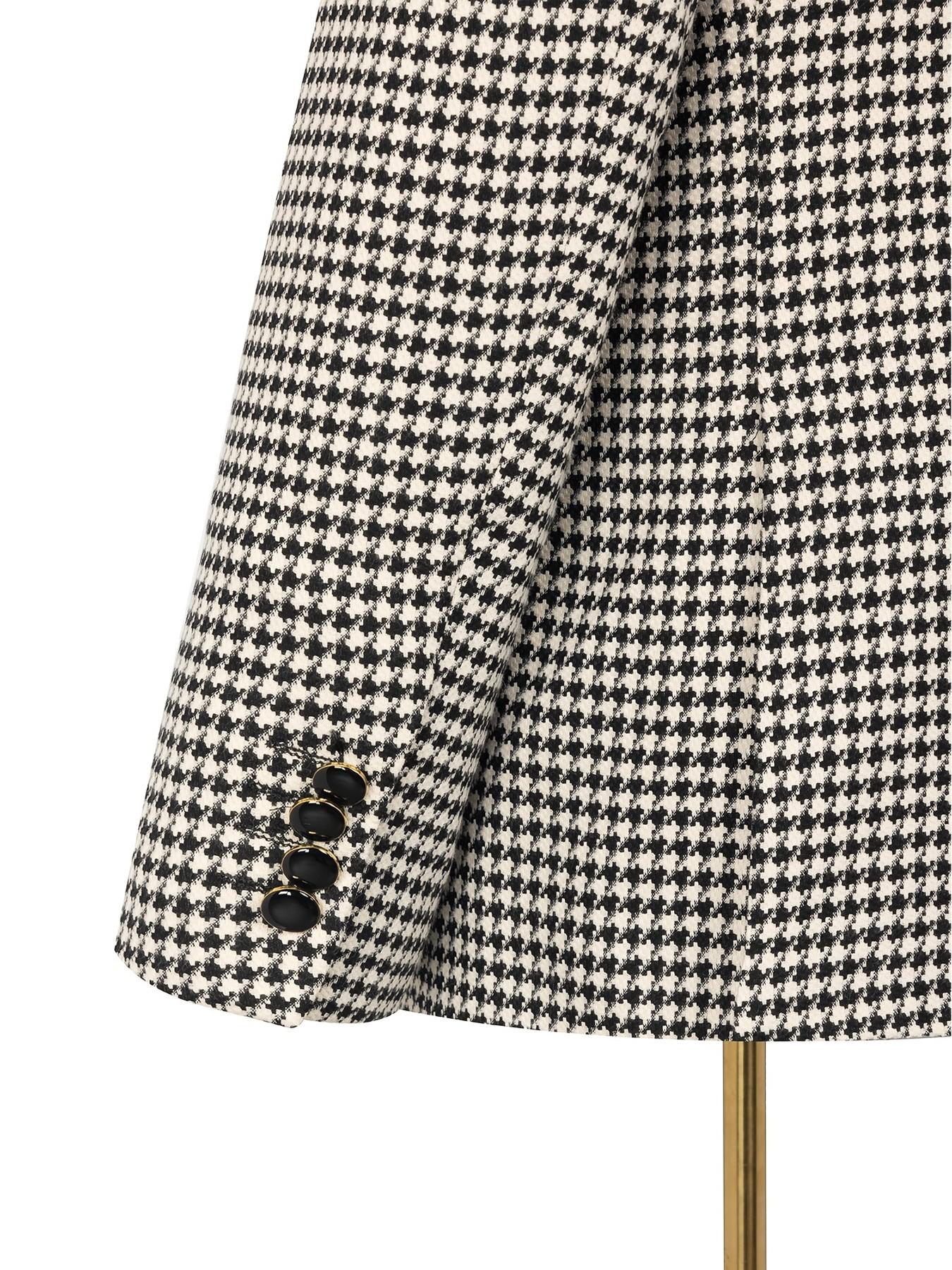 Men's Houndstooth Blazer Suit Set, Double-Breasted Design, Slim Fit, Long Sleeve, Party Wear, All Seasons, No Tie or Lapel Pin Included