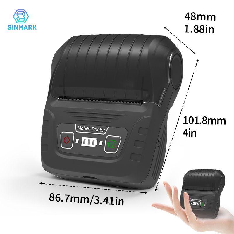 Portable Wireless Label Printer Label Maker Machine + 3 Rolls Color Labels, USB Rechargeable, Compatible with iOS Android Windows, Barcode Clothing Jewelry Retail Mail