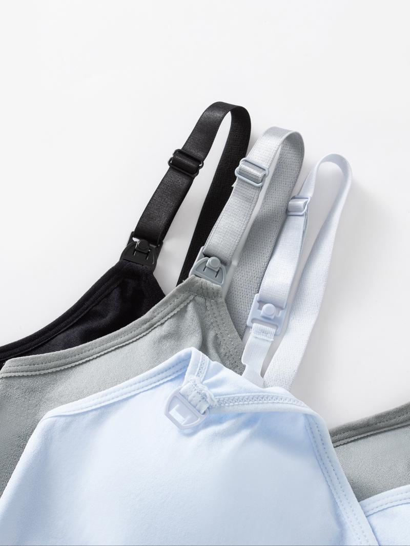 Women's Solid Adjustable Strap Buckle Front Pregnant Maternity Bra, Pregnancy Maternity Bra, Maternity Clothes, Comfortable Breathable Wrap Nursing Bra, Maternity Lingerie for All Seasons
