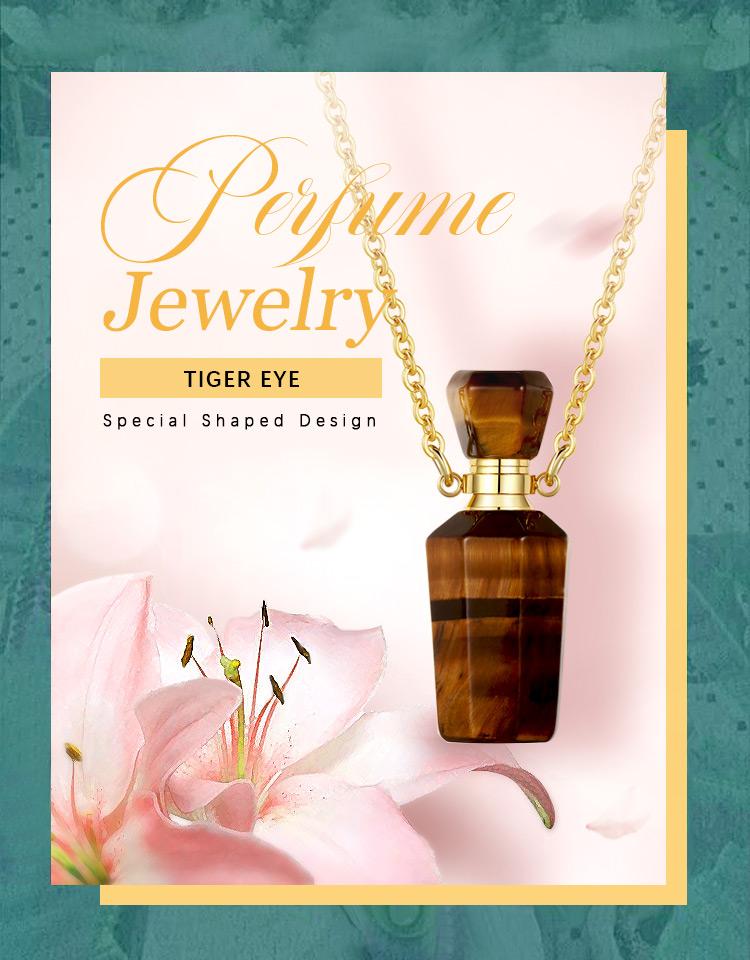 Crystal Perfume Bottle Pendant Necklace for Essential Oils and Fragrance, Unique Natural Crystal for Aromatherapy, Amethyst Healing Jewelry Crystal Perfume Bottle Pendant Necklace for Essential Oils and Fragrance, Unique Natural Crystal for Aromatherapy, Amethyst Healing Jewelry