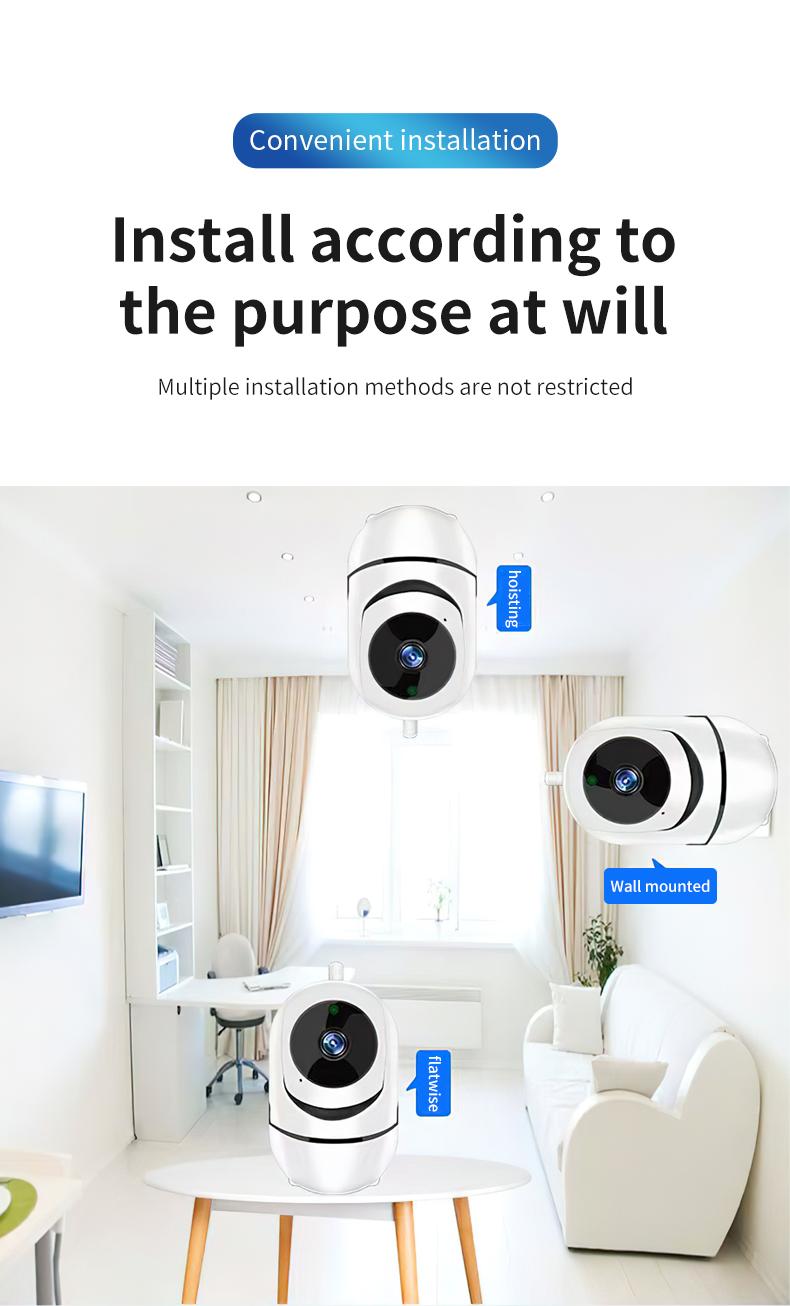 Smart HD Camera with Motion Detection & Two-Way Audio, High-Definition Quality, Remote View Adjustment, Home Security Surveillance System, Home Monitoring Camera