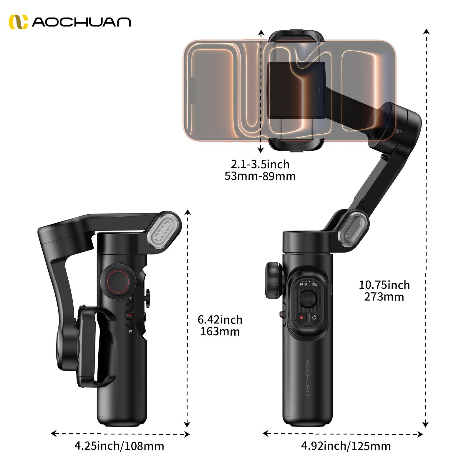 Phone Gimbal Stabilizer 3-Axis Foldable Gimbal for iPhone & Android, Focus Wheel Included, Ideal for Tiktok Youtube Vlogs