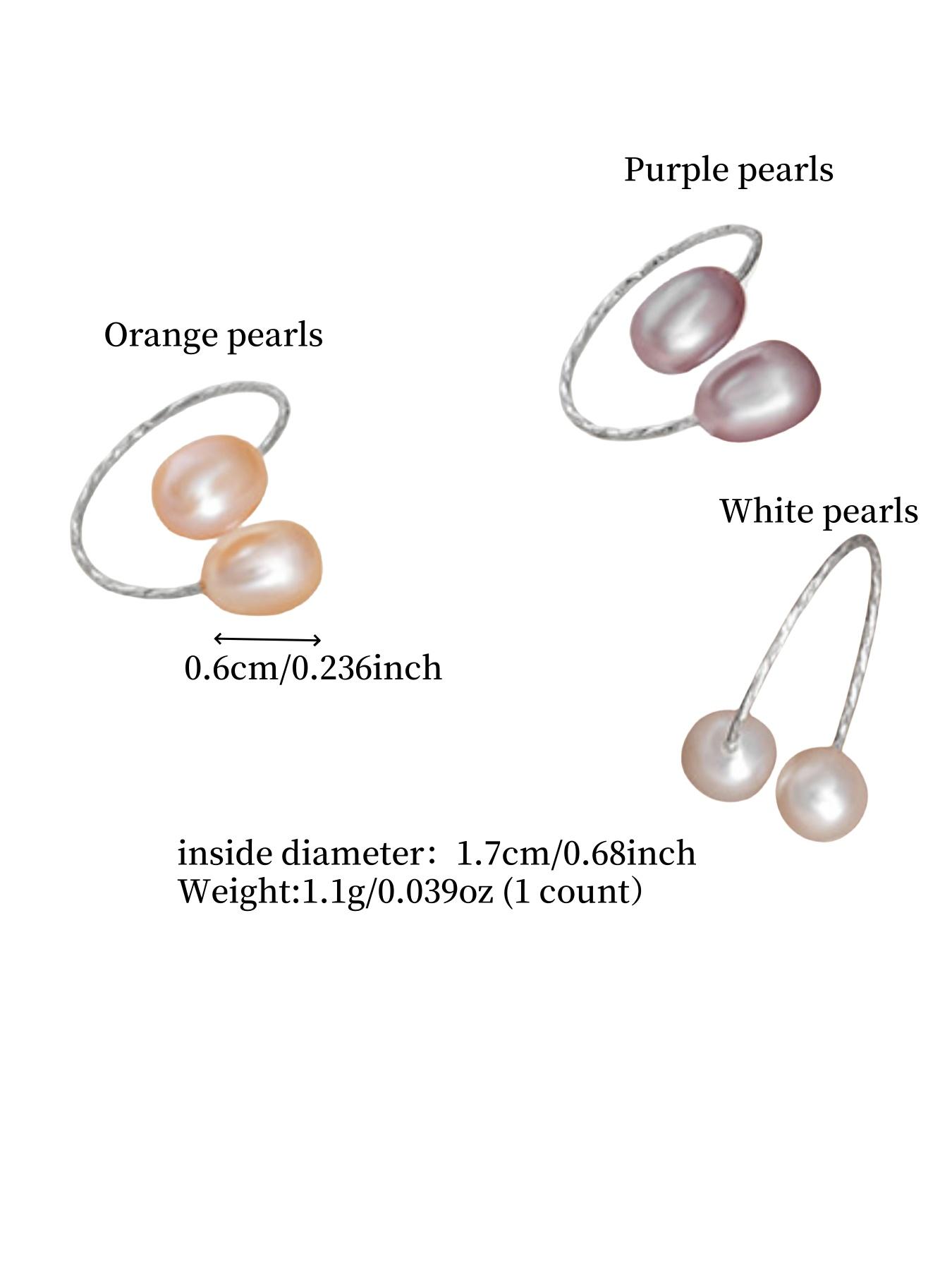 925 Sterling Silver Natural Freshwater Genuine Pearl Decorated Ring, Elegant Jewelry for Women for Party, Daily Clothing Decor, Trendy All-match & Exquisite Jewelry for Birthday Gift