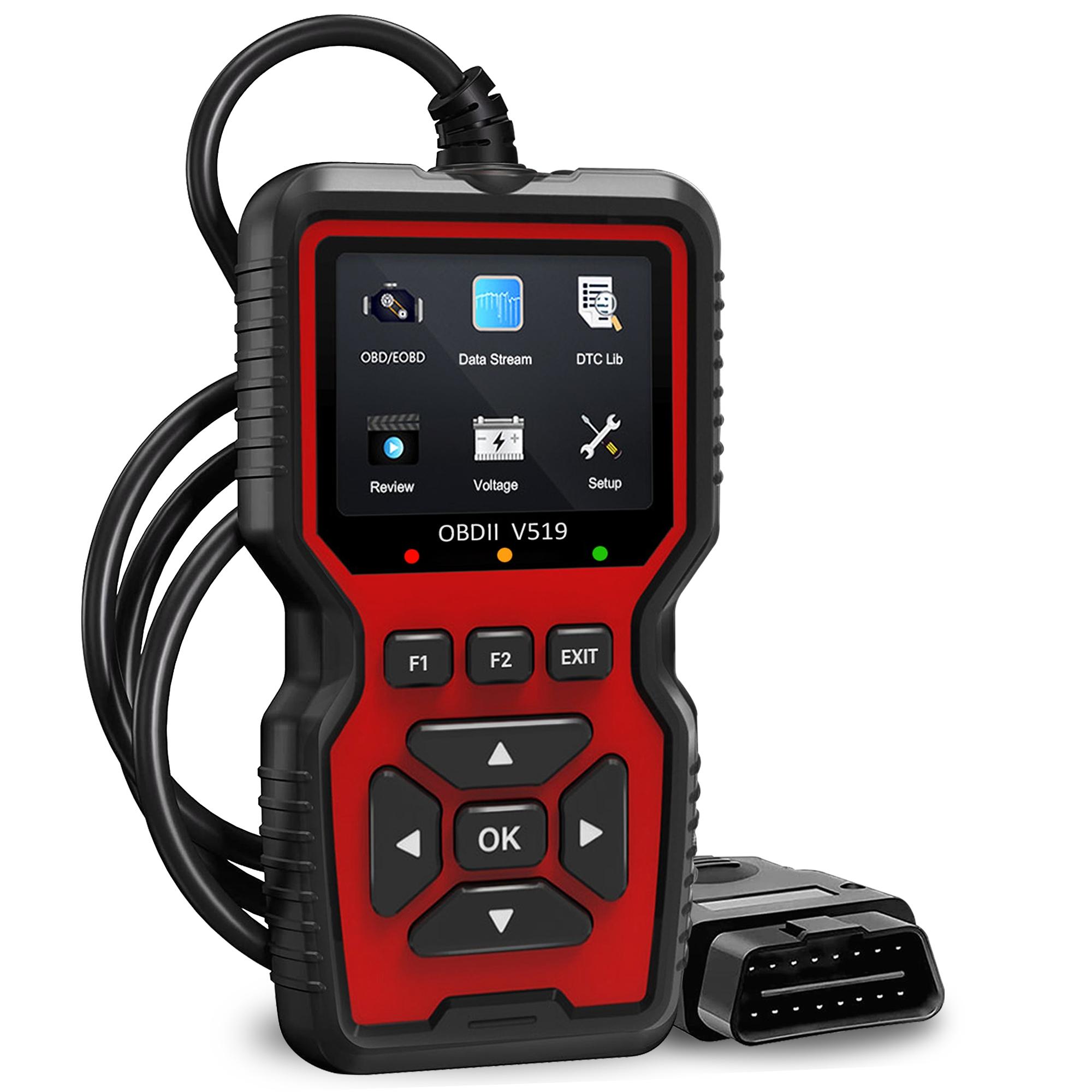 Enhanced Obd2 Scanner Code Reader, Car Engine Check Tool, Automotive Diagnostic Scanner, Reads and Erases Fault Codes, Fits All Obd Ii Cars Since 1996, No Battery Needed