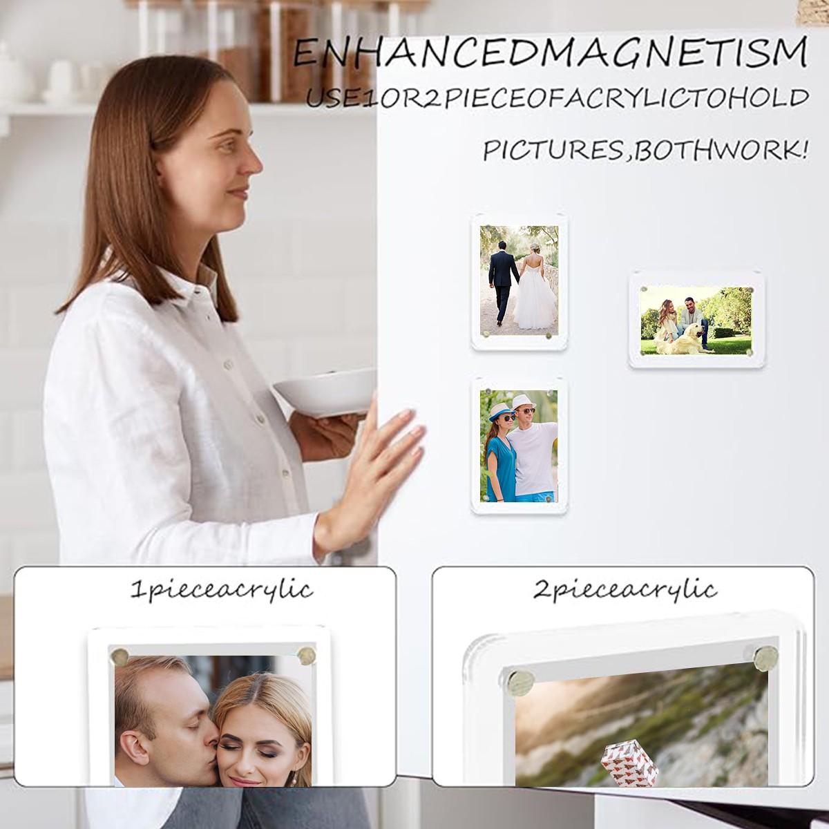 Magnetic Acrylic Photo Frame in Transparent Rectangle Style, Versatile Sizes for Family Warmth and Memories