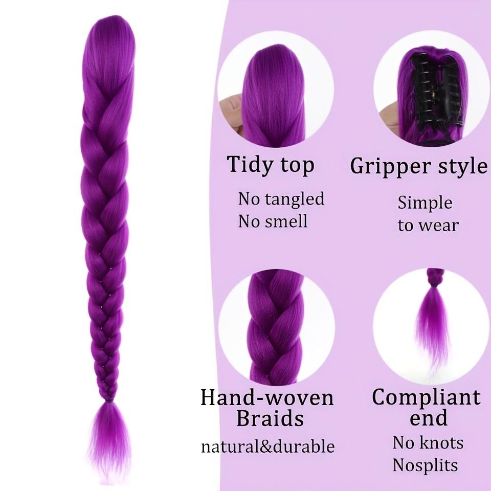 Anime Long Hair Fishbone Braid Hair Clip Ponytail Wig, Heat Resistant Fiber, Wavy Design, Ideal for Adult Women, K-Style, Cosplay, Festive Wear