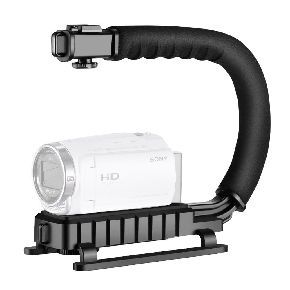 U/C Shape Portable Handheld DV Bracket Stabilizer Handle, Multifunction Adjustable Smart Phone Video Rig for Camera Action & Camcorder
