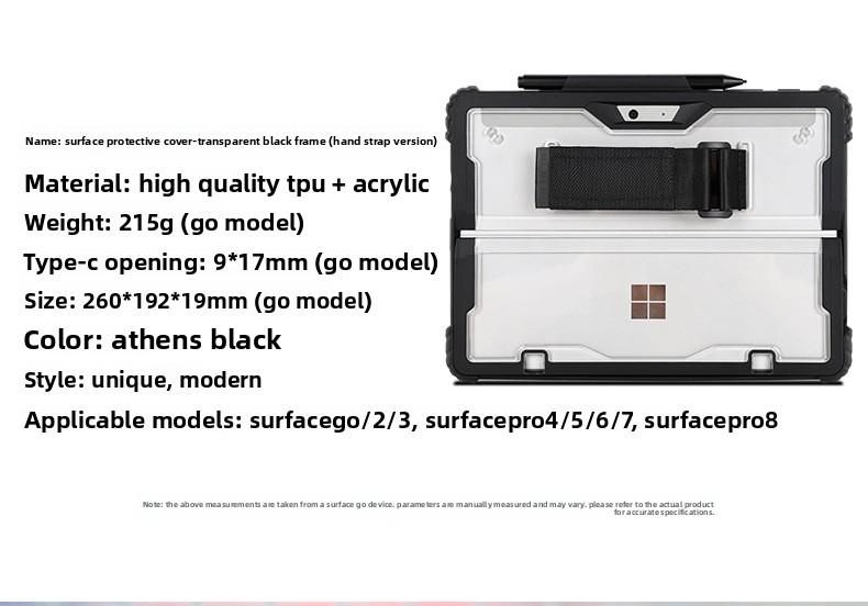 Rugged Case for Microsoft Surface Pro 9 8 7 6 5 4, Shockproof Protective Cover with Pen Holder Hand Strap Kickstand, Heavy Duty Drop Protection Case Compatible with Surface Go 2 3, Full Body Protector for Business/Outdoor Use Rugged Case for Microsoft Surface Pro 9 8 7 6 5 4, Shockproof Protective Cover with Pen Holder Hand Strap Kickstand, Heavy Duty Drop Protection Case Compatible with Surface Go 2 3, Full Body Protector for Business/Outdoor Use