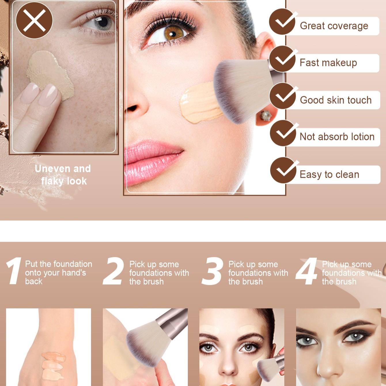 44-Piece Makeup Tool Set, Includes 25 Brushes, Waterproof Cosmetic Bag, Sponges, Puffies, Face Cleanser Sponge, Brush Cleaner