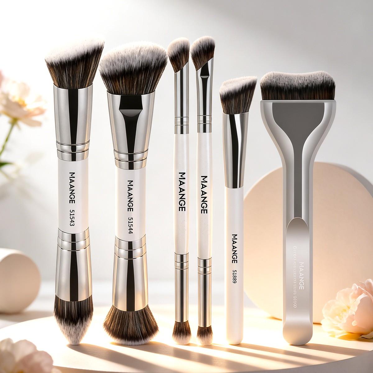 Maange 6-Piece Makeup Brush Set, Includes Foundation Brush, Concealer Brush, Blush Brush, Essential Makeup Tools, Perfect for Daily Use