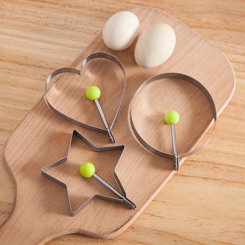 4 Piece Stainless Steel Egg Ring Mold, Non-Stick Egg Molds, Heart Shape Egg Maker, RV Kitchen Accessories, Restaurant Cooking Tools