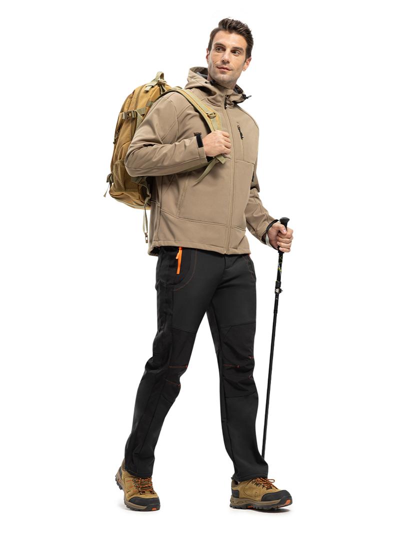 YSENTO Men's Snow Ski Hiking Pants Waterproof Winter Fleece Lined Pants Camping  Ice Fishing Pants with Belt High Rise Joggers High Waisted Joggers