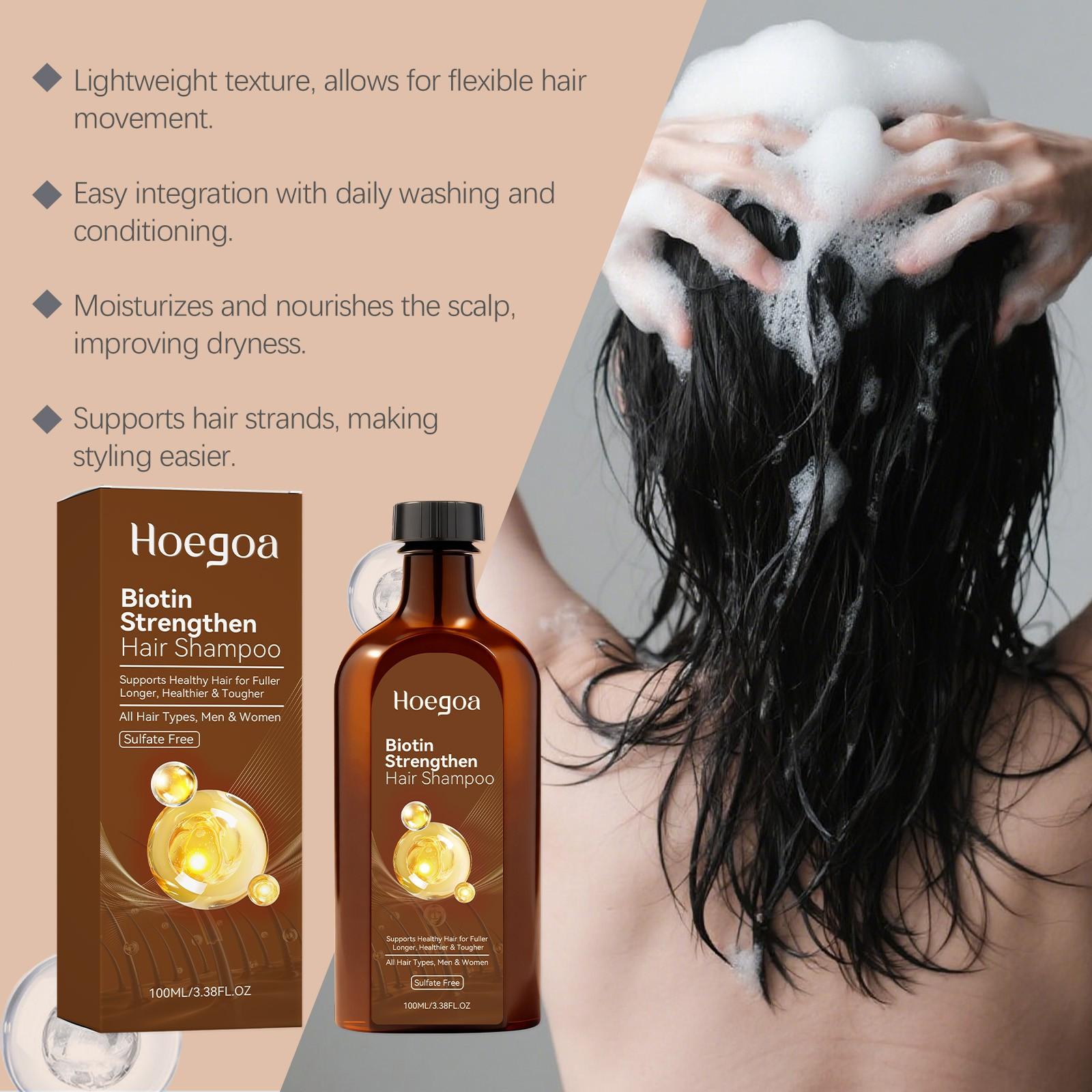 Biotin Shampoo Gentle Hair Cleansing, Volumizing Texture Nourishing Scalp, Refreshing Moisturizing Shampoo, Softening & Hydrating Formula