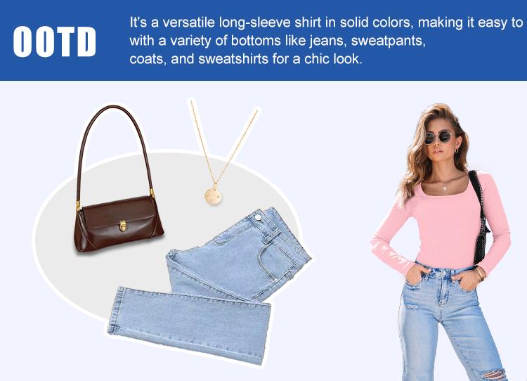 AUTOMET Womens 3 Pack  Ribbed Knit Long Sleeve Shirts Square Neck Tops Casual Basic Tees Crop Tops Fall Outfits Fashion Clothes Fallreshness