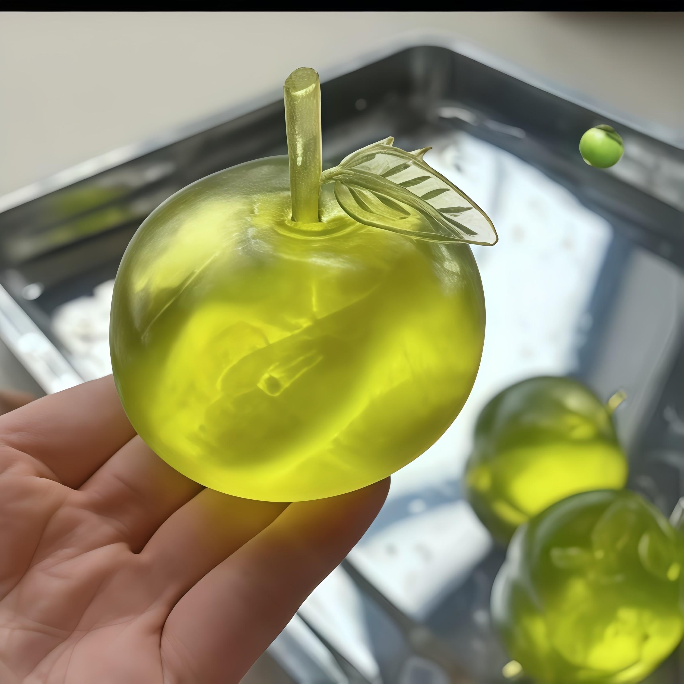 Ocean Blue Apple Stress Relief Toy, Amethyst Large Apple Shape, Slow Rebound, Anxiety Relief, Office Relaxation, Home Decor, Best Gift