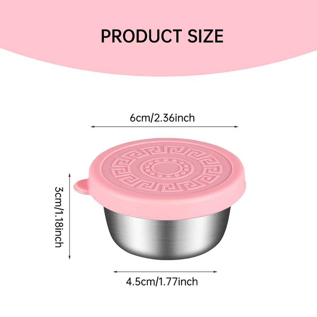 6-Pack Salad Dressing Containers, Leak-Proof Small Sauce Cups, Stainless Steel Seasoning Jars with Lids, Ideal for Travel, Picnics, Lunch Boxes