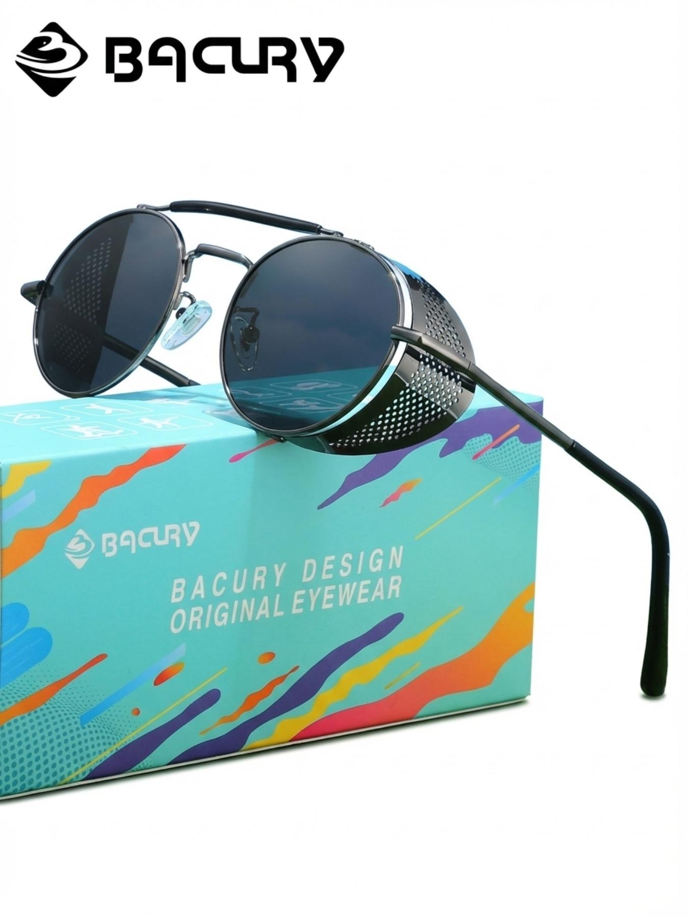 BACURY Retro Oval Polarizer Sunglasses Made Of Stainless Steel For Men And Women, Windproof For Outdoor Travel, Reducing Glare, Versatile, And Uv Resistant