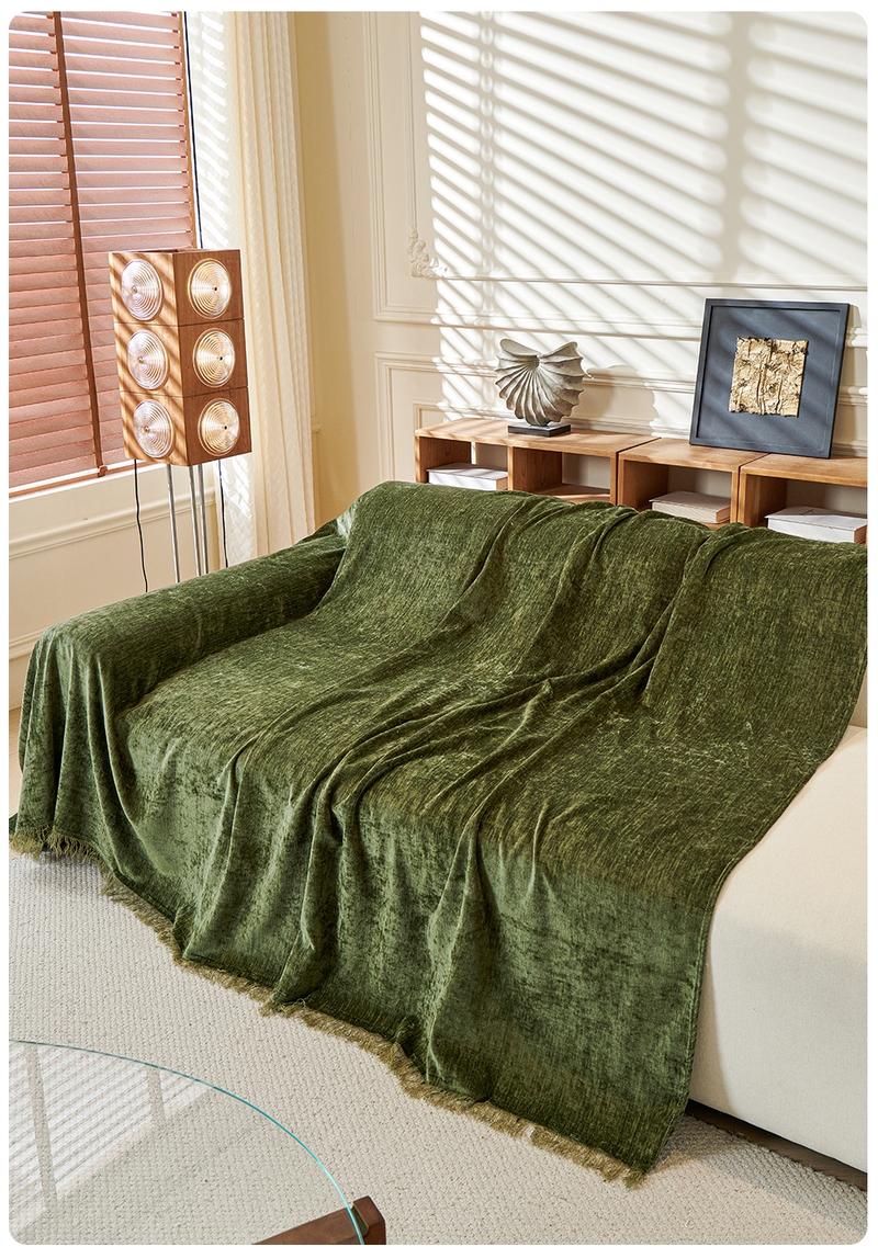 Budget-Friendly Vintage American Country Style Chenille Sofa Cover | Fine Texture Sofa Pad Cat-Scratch & Stain-Proof | Multiple Colors & Sizes Sofa Slipcover | Living Room/Bedroom/Office Universal | Pet-Friendly All-Season Usable, Sofa Couch Covers