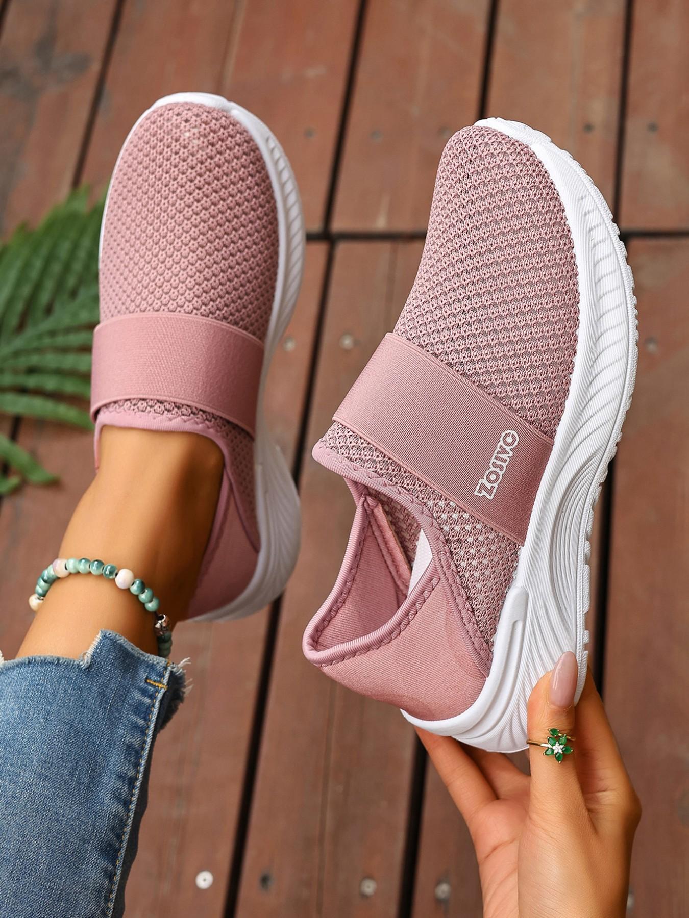 Unisex One-Step Slip-On Casual Sneakers, Lightweight Comfortable Running Shoes, Walking Shoes, Breathable Flyknit Sporty Leisure Footwear, Lightweight Slip Ons