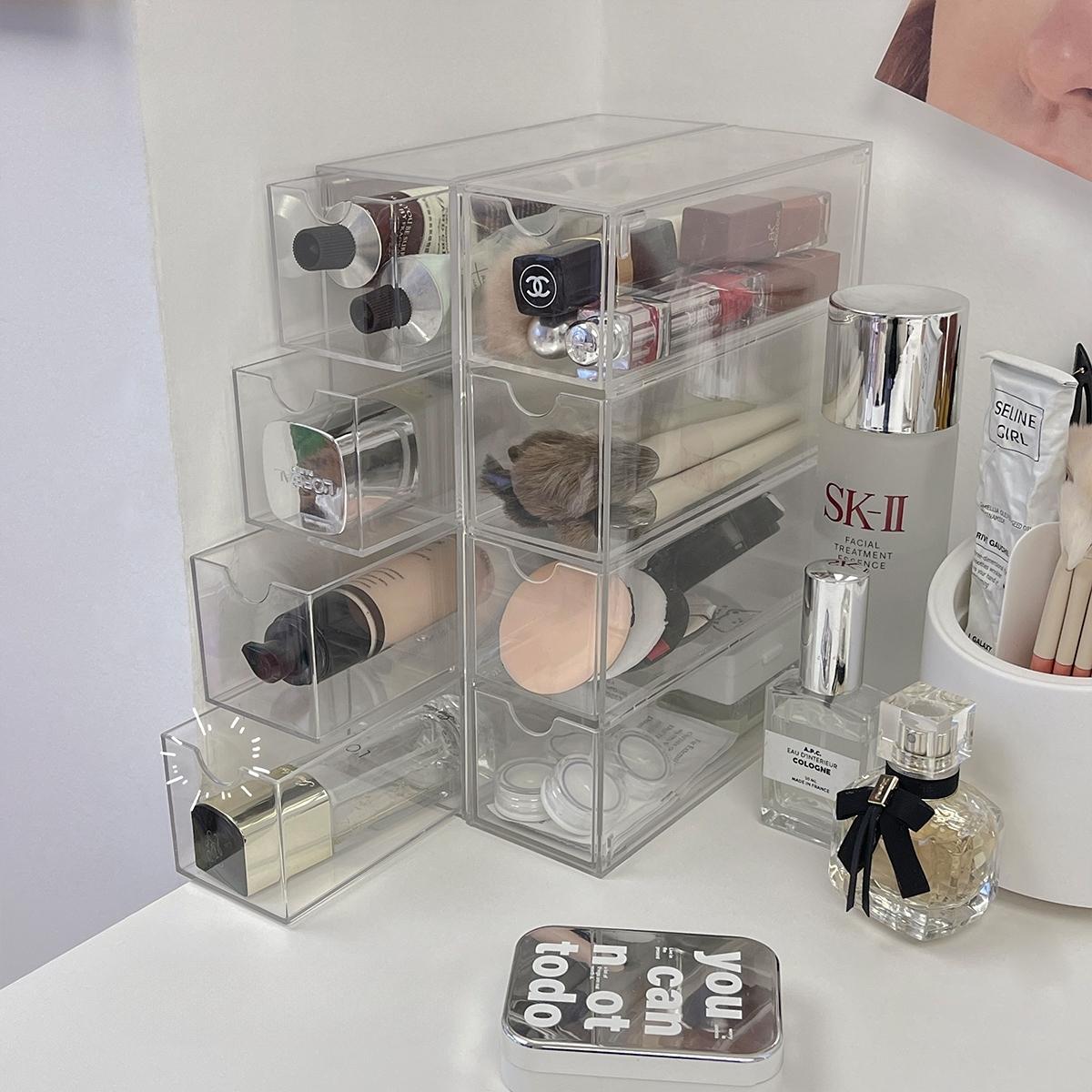 Clear Acrylic Sunglasses Storage Box, 1 Count 4 Layer Sunglasses Display Box, Sunglasses Organizer, Home Organizer for Living Room Bedroom, Dustproof Stackable, Display Storage Rack