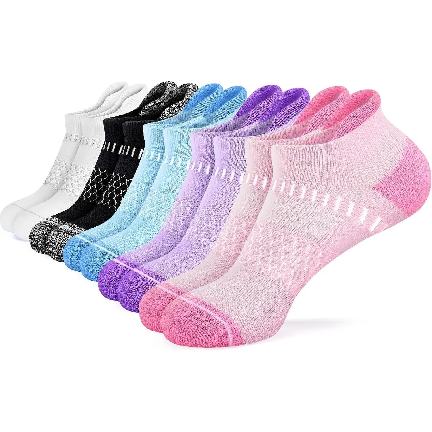 Pink+purple+blue+black+white(5 Packs)