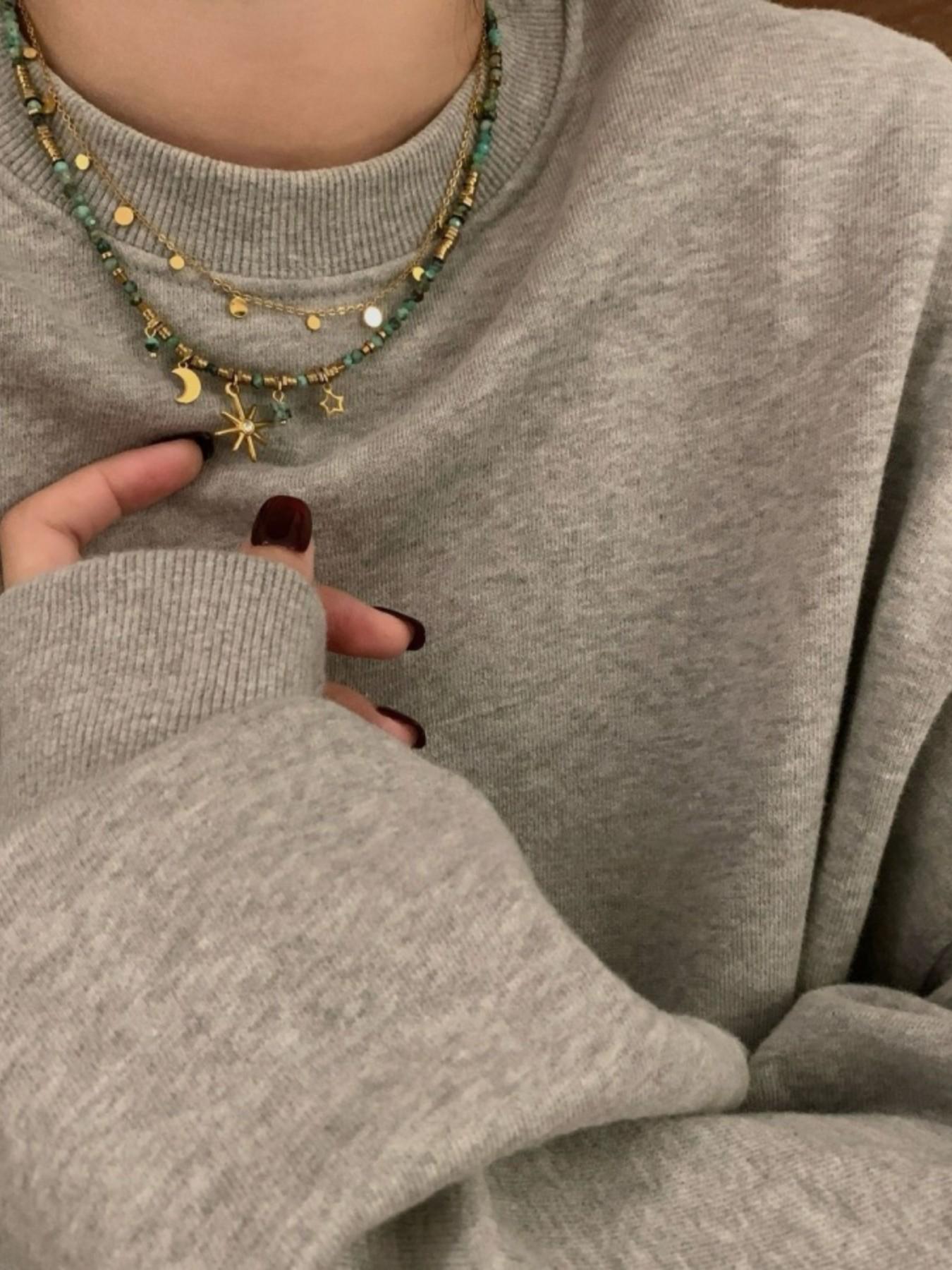 Mead Vintage Beaded Necklace 2026 New Design, Elegant Chain Print Collarbone Chain, Layered Necklace for Women, All Seasons Fashion Accessory